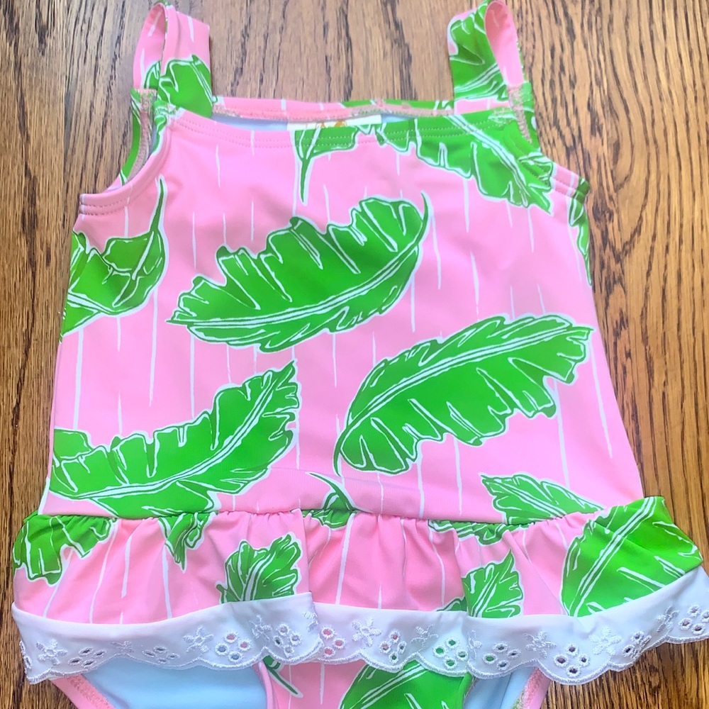 The Beaufort Bonnet Company Tropical Leaf Kids Swim One Piece